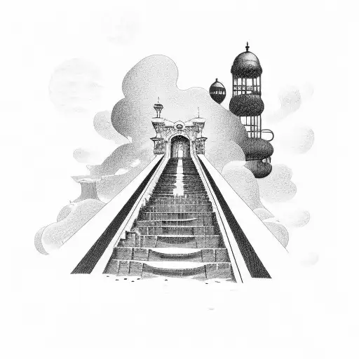 Staircase To Neaven With Black Space To Write In