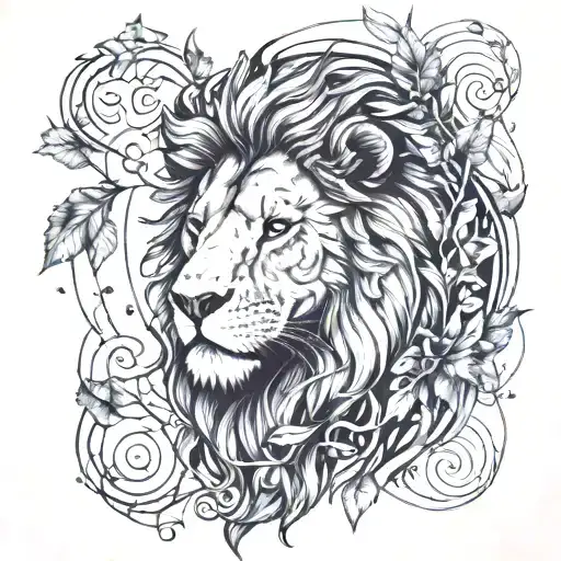 Lion With Vines Around It