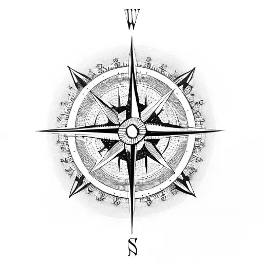 Compass Surrounded With Thorns
