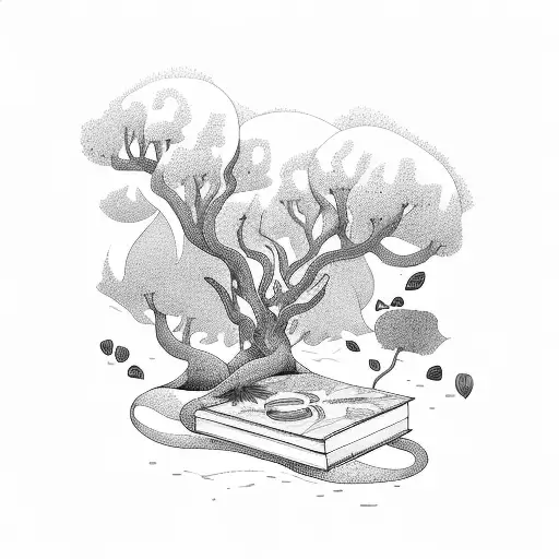 A Winding Path Through A Dense Forest With A Book At The End