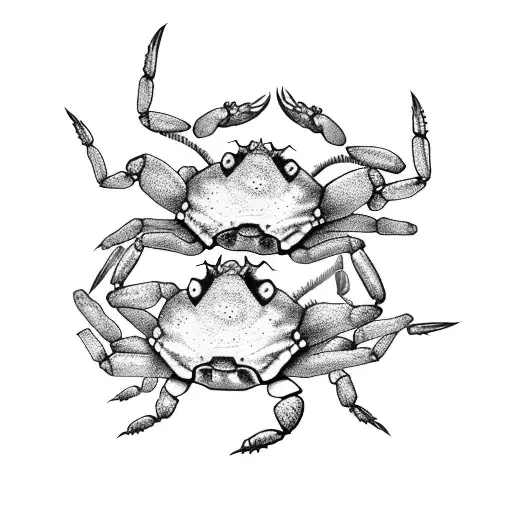 2 Little Crabs One In Front Of Another That Means Zodiac Cancer And Fraternity