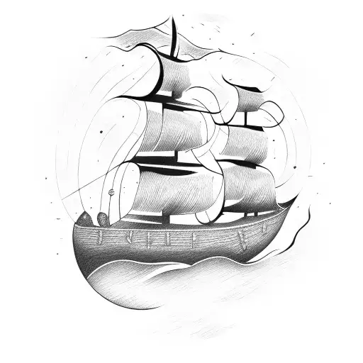 An Intricately Designed Viking Ship Sailing Through A Dark Forest