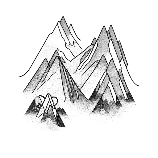 A Majestic Mountain Range With A Winding Road Leading Towards The Cosmos