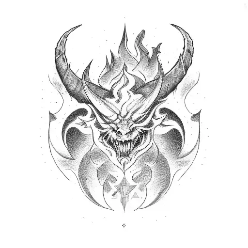 Zodiac Sign Virgo But It's Engulfed In Flames With Devil Horns