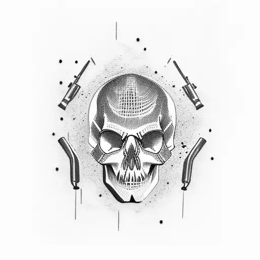 Gun Shooting Skull
