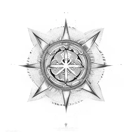 Ocean With Neo Tribal Symbols