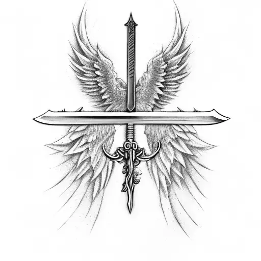 Sword With Steam On It And Wings