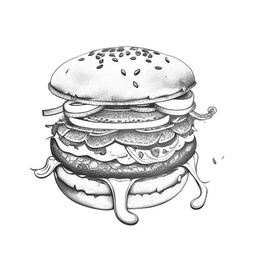 Perfume With Burger With Hands With Snake And Flowers