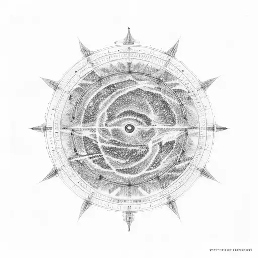 A Celestial Map Of The Galaxy With Intricate Dotwork Detailing