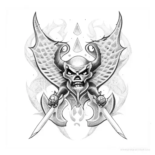 Baby Demon Jump With Trident