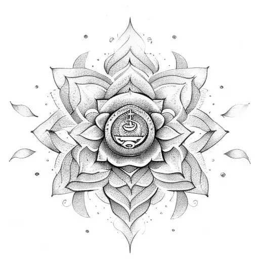 Lotus Flower With 7 Chakras