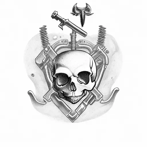 Jolly Roger Skull With Credentials Wrenches Crossing