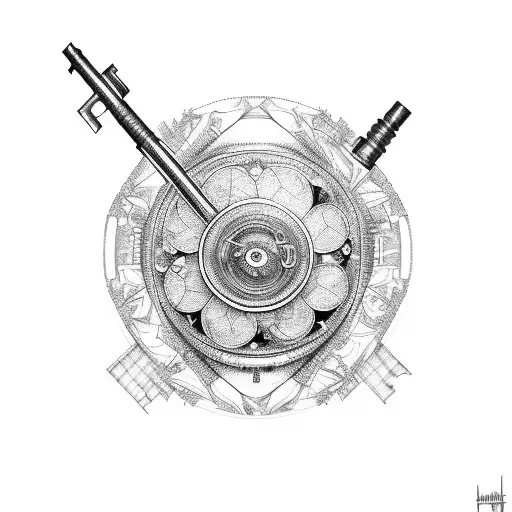 Hip Hop Artist With Intricate Glass Key Tattoos Surrounded By Film Reels