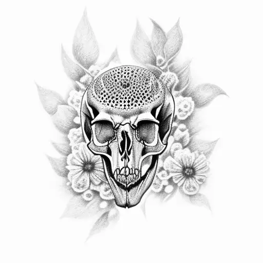 Impala Skull Made Of Baby Breath Flower