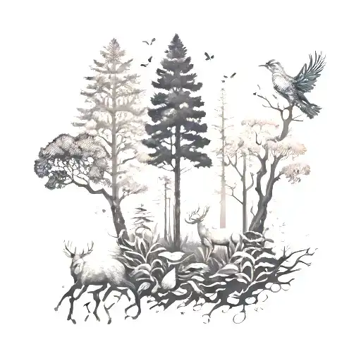 Forest With Animals