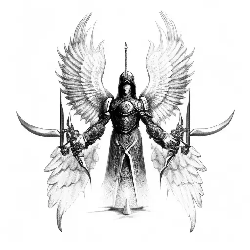 Archangel Michael Big Wings With Sword