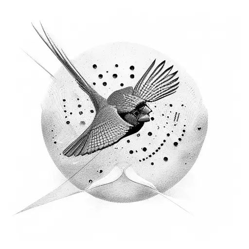 Flying Cardinal With The Star That Is On The Stella Artois Bottle