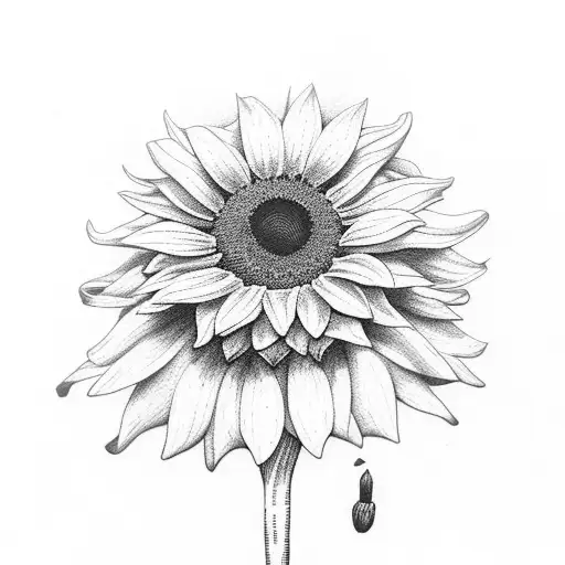 Rose Sunflower Daisy Tied With Ribbon