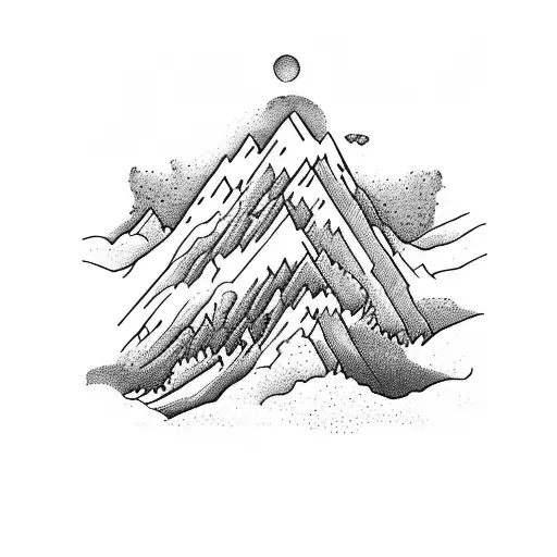 Mountain With A River In A Pyrenean Valley