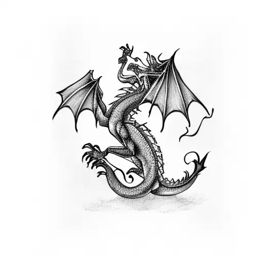 Dragon Wrapping To A Palm Tree