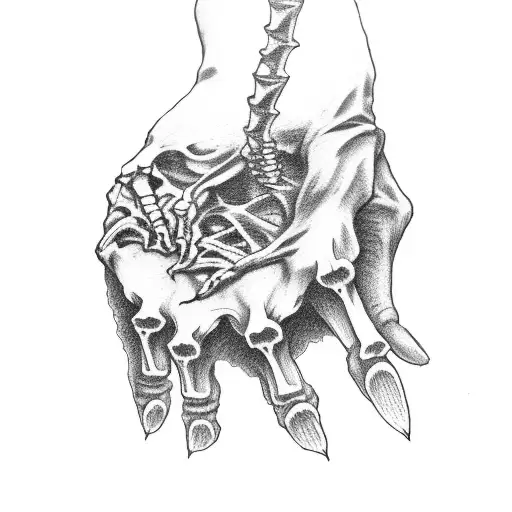 A Skeleton Hand Shaking With A Flesh Hand