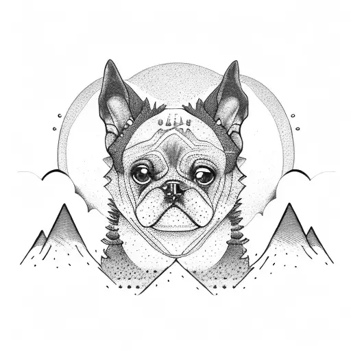 Dog Paws With Mountains