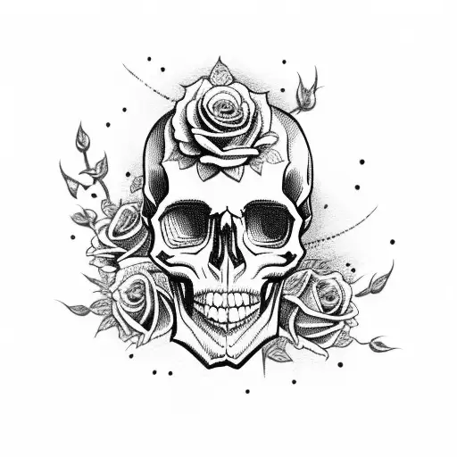 Skull With Roses