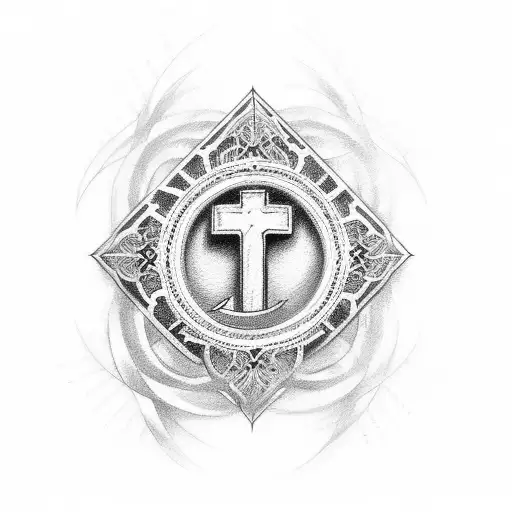 Christian Cross With The Name Lucero On It