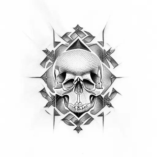 Christian Cross And Skull