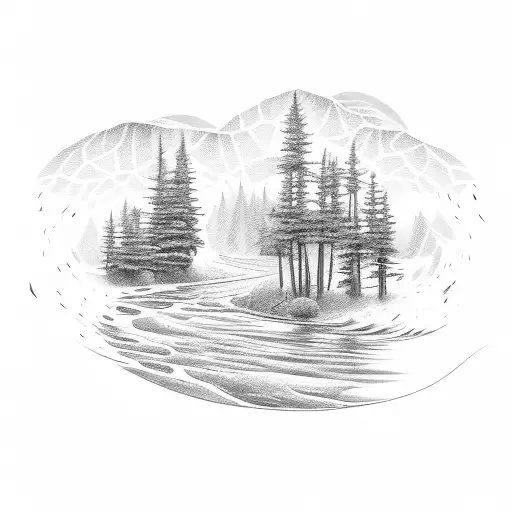 A River Flowing Through A Correctional Officer Symbol