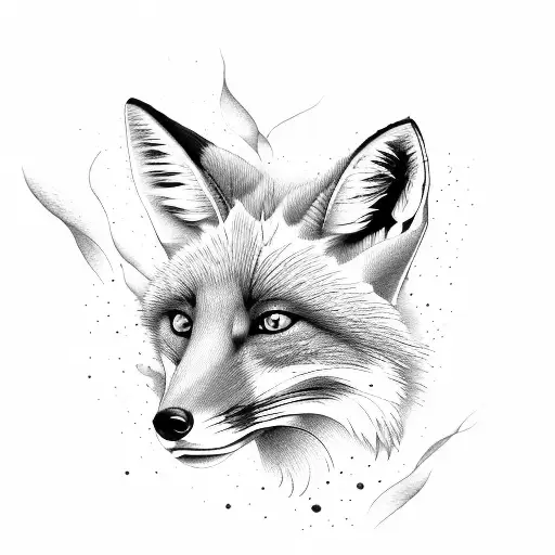 Fox And Lotus Flower