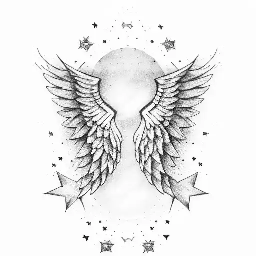 Angel Wings With Stars And Poem