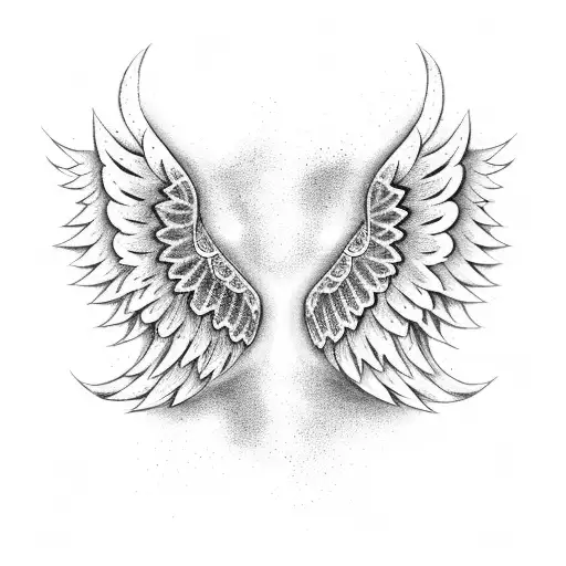 Angel Wings With Stars