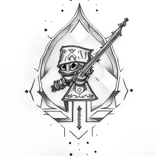 Black Mage Holding A Master Sword