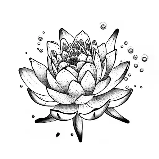 Fine Line Spine Tattoo With A Water Lily And A Lily Of The Valley Bouquet