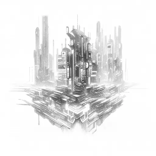 A Mesmerizing Scene Of A Futuristic Cyberpunk Cityscape Inspired By Anime