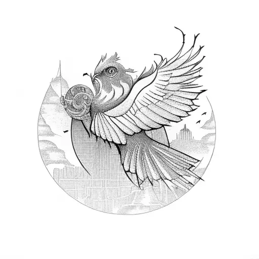 A Phoenix Bird Over The Skyline Of Abidjan Cote Divore