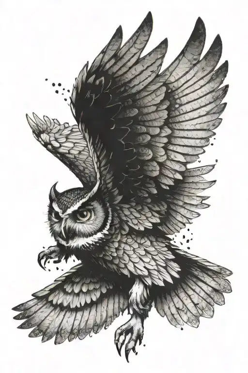 Guardian Owl Flying Wings Spread Wide