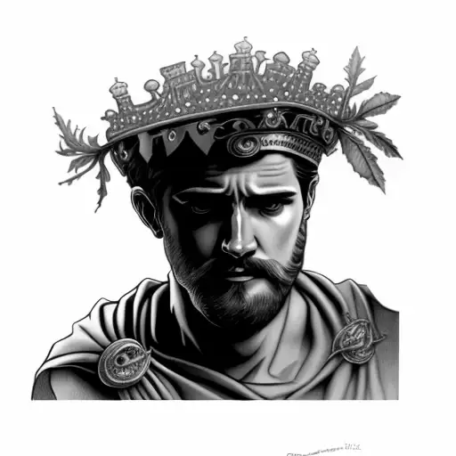 A Bust Of A Man Wearing A Crown Of Laurel