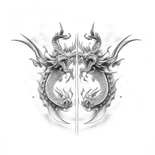 Dragon And Taurus Side By Side