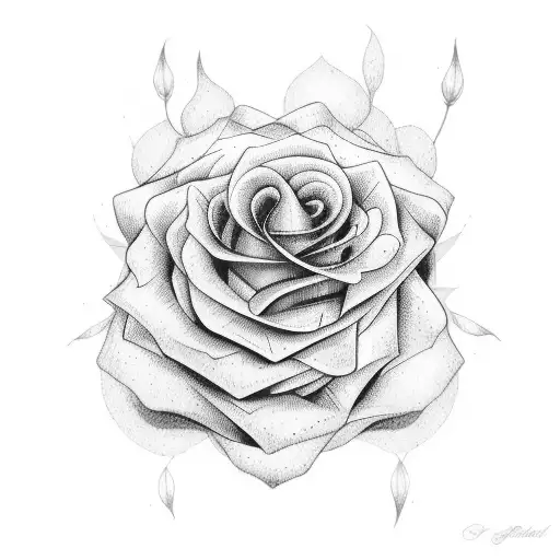 Rosa De Color Azul Con Un Esfumado Azul