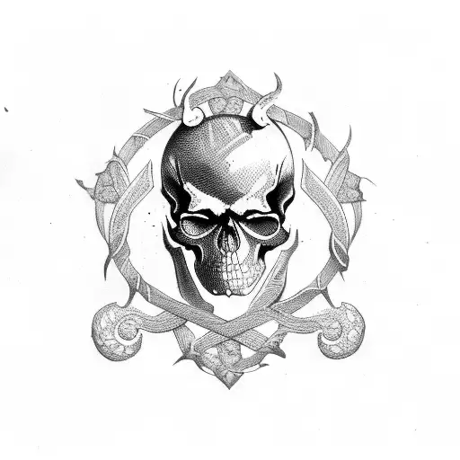 Skull With Viking Runes