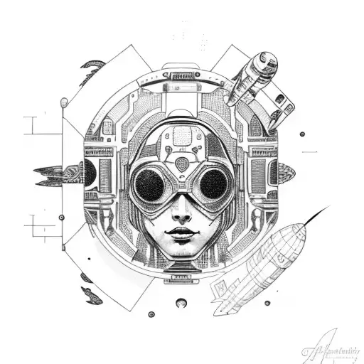 Space Travel Futurist Cyborg Human