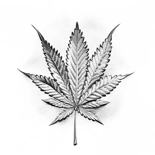 Illustration Of A Marijuana Leaf Incorporated With Family Initials