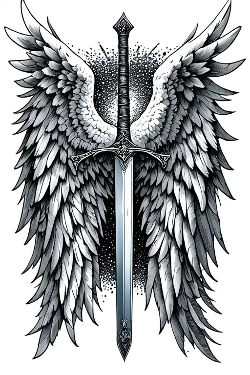 Angel Wings With Sword