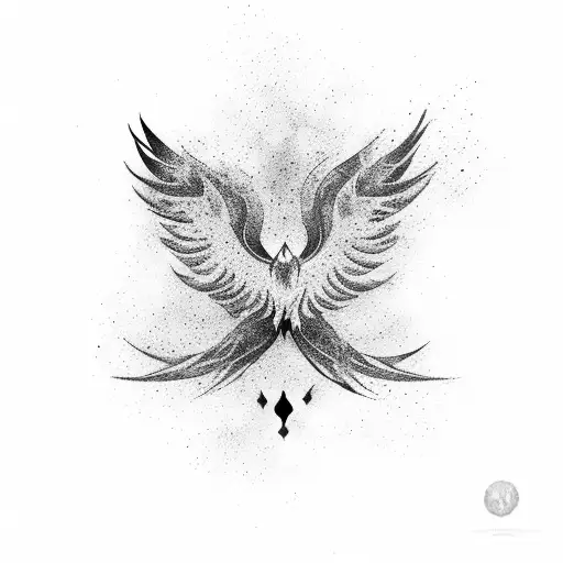 A Wounded Phoenix Soaring Above A Desert Landscape