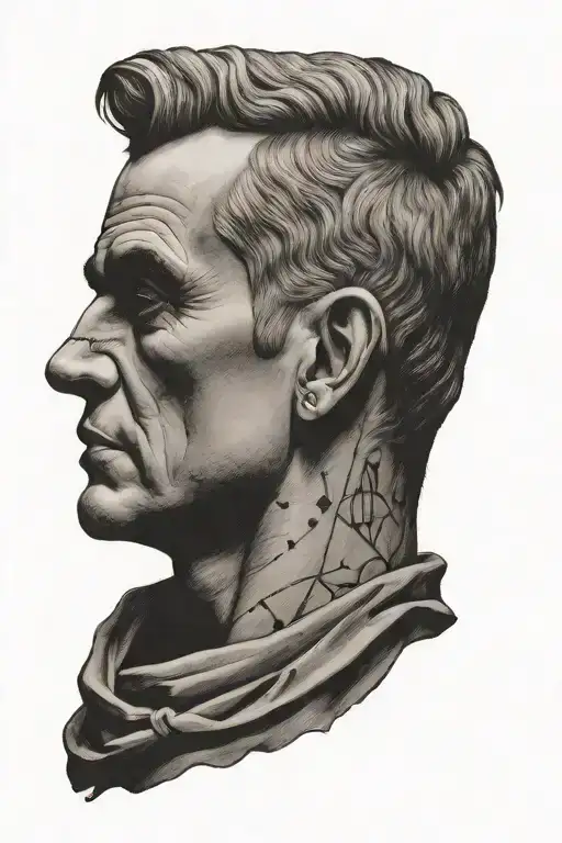 Minimal Julius Ceaser Tattoo Design