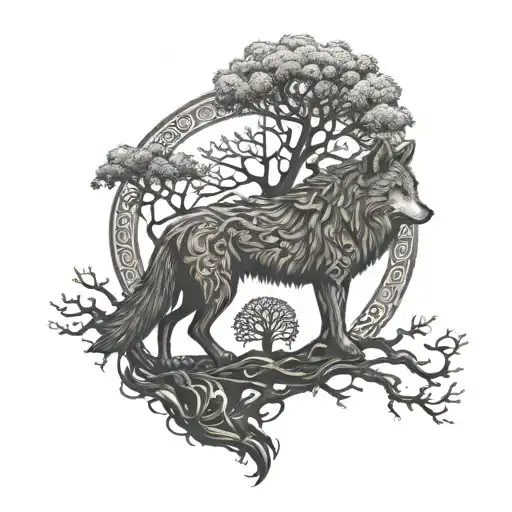 Tree Of Life And Wolf King