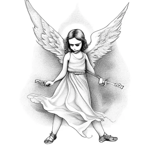 Angel Child With A Guitar In Hand