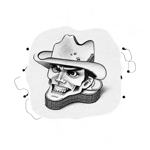 Semi Truck With Guitar And Cowboy Hat And An Apron